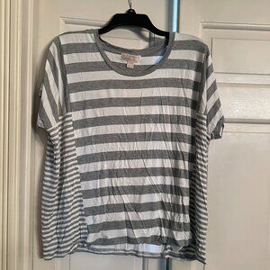 Gray & White Blouse